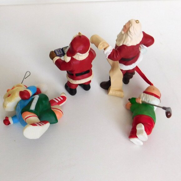 Lot Of 4 HALLMARK KEEPSAKE Santa Claus Ornaments in boxes Golfing Santa - Picture 8 of 10